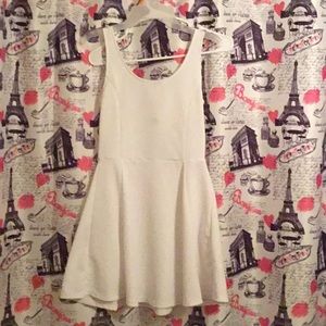 All white structured midi dress